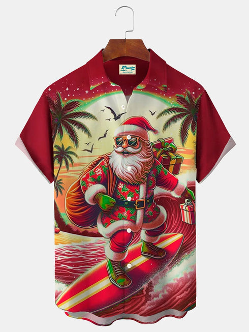 Men's Christmas Funny Graphic Short Sleeve Hawaiian Shirt